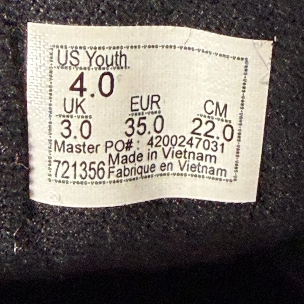Vans Sk8-Hi High Top Sneakers Black White Kids Youth 4.0 721356